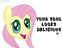 Size: 1244x968 | Tagged: safe, artist:themarquisofdorks, fluttershy, pegasus, pony, looking at you, simple background, solo, transparent background, your soul looks delicious