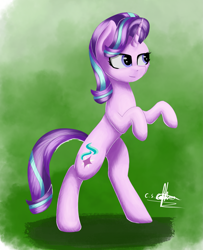 Size: 1515x1866 | Tagged: safe, artist:ironbeastz, starlight glimmer, pony, unicorn, female, mare, rearing, solo