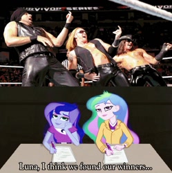 Size: 720x723 | Tagged: safe, princess celestia, princess luna, principal celestia, vice principal luna, equestria girls, rainbow rocks, 3mb, battle of the bands, drew mcintyre, heath slater, jinder mahal, principal-vice principal judges you, wwe