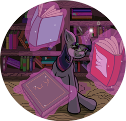 Size: 472x453 | Tagged: safe, artist:creudence, derpibooru import, twilight sparkle, book, magic