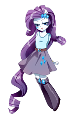 Size: 406x695 | Tagged: safe, artist:hotaruishi, rarity, equestria girls, alternative cutie mark placement, facial cutie mark, pixiv, ponied up, solo