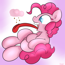 Size: 3000x3000 | Tagged: safe, artist:ramott, pinkie pie, earth pony, pony, chocolate rain, cotton candy cloud, solo