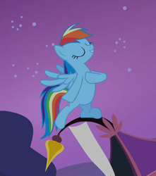 Size: 814x920 | Tagged: safe, derpibooru import, screencap, rainbow dash, pegasus, pony, sleepless in ponyville, cropped, eyes closed, hoof on chest, pose, proud, solo