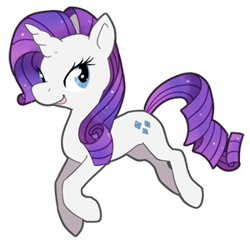 Size: 300x300 | Tagged: safe, artist:kuschelig, rarity, pony, unicorn, female, mare, smiling, solo, tongue out