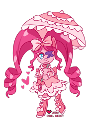 Size: 1507x2104 | Tagged: safe, artist:ladypixelheart, pinkie pie, earth pony, pony, kill la kill, nui harime, parody, solo