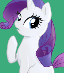 Size: 400x450 | Tagged: safe, artist:pan, rarity, pony, unicorn, female, horn, mare, pixiv, purple mane, solo, white coat