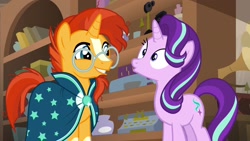 Size: 1920x1080 | Tagged: safe, screencap, starlight glimmer, sunburst, pony, unicorn, uncommon bond