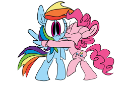 Size: 7016x4961 | Tagged: safe, artist:joeywaggoner, derpibooru import, pinkie pie, rainbow dash, earth pony, pegasus, pony, absurd resolution, hug