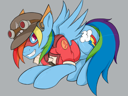 Size: 1400x1050 | Tagged: safe, artist:pi9o, derpibooru import, rainbow dash, pegasus, pony, backwards cutie mark, clothes, goggles, hat, jacket, scout, solo, team fortress 2