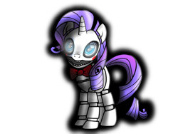 Size: 1024x768 | Tagged: dead source, safe, artist:birdivizer, rarity, pony, robot, unicorn, animatronic, creepy, five nights at aj's, five nights at aj's 2, simple background, solo, toy raribon, transparent background