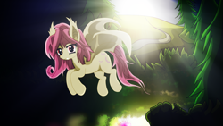 Size: 3840x2160 | Tagged: safe, artist:an-m, fluttershy, bat pony, pony, flutterbat, solo