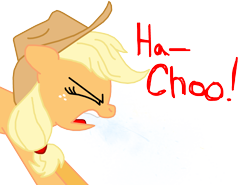 Size: 3124x2314 | Tagged: safe, artist:masterxtreme, applejack, earth pony, pony, female, fetish, simple background, sneezing, sneezing fetish, solo, spray, text