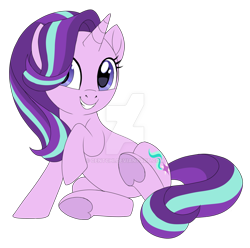 Size: 1024x1016 | Tagged: safe, artist:centchi, starlight glimmer, pony, unicorn, cute, female, glimmerbetes, mare, simple background, smiling, solo, transparent background, watermark