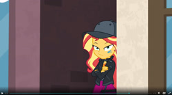 Size: 1422x789 | Tagged: safe, screencap, sunset shimmer, better together, display of affection, equestria girls, flanksy, solo