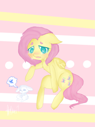 Size: 1103x1466 | Tagged: safe, artist:alexmacc002, angel bunny, fluttershy, pegasus, pony, crying, female, mare