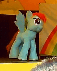 Size: 241x299 | Tagged: safe, derpibooru import, rainbow dash, my little pony live, animated, irl, live action, photo, quadsuit, solo, stomping
