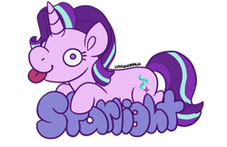 Size: 800x518 | Tagged: safe, artist:darkodraco, starlight glimmer, pony, unicorn, :p, female, looking at you, mare, silly, simple background, solo, tongue out, transparent background