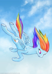 Size: 2893x4092 | Tagged: safe, artist:sanya-mosaica, derpibooru import, rainbow dash, pegasus, pony, female, mare, simple background, solo