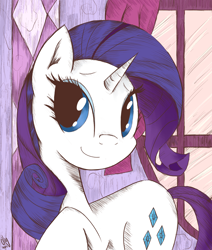 Size: 1100x1300 | Tagged: safe, artist:ollywiicious, rarity, pony, unicorn, female, horn, mare, solo, white coat