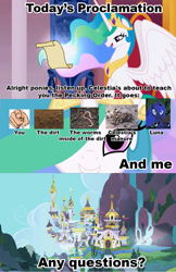 Size: 1021x1574 | Tagged: safe, princess celestia, princess luna, alicorn, pony, celestia's proclamation, dragonball z abridged, exploitable meme, meme, mr. popo, pecking order