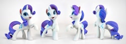 Size: 1280x451 | Tagged: safe, artist:timothyb, rarity, pony, unicorn, 3d, 3d print, looking up, pose, raised hoof