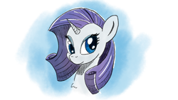 Size: 1024x576 | Tagged: safe, artist:alloco, rarity, pony, unicorn, female, horn, mare, solo, white coat