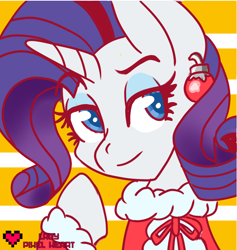 Size: 1280x1350 | Tagged: safe, artist:ladypixelheart, part of a set, rarity, pony, unicorn, christmas, christmas ornament, icon, solo