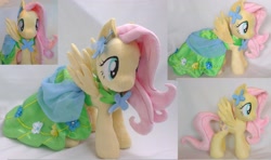 Size: 3024x1792 | Tagged: safe, artist:epicrainbowcrafts, fluttershy, clothes, dress, gala dress, irl, photo, plushie, solo