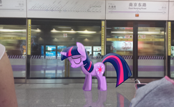 Size: 2956x1836 | Tagged: safe, artist:daweioflife, derpibooru import, twilight sparkle, human, chinese, doors, glass, irl, metro, photo, ponies in real life, reflection, sad, shanghai, shanghai metro, subway, train, vector