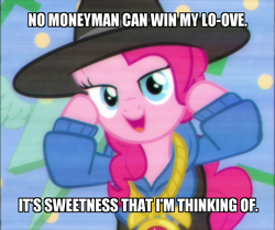 Size: 862x720 | Tagged: safe, screencap, pinkie pie, earth pony, pony, testing testing 1-2-3, buffalo stance, image macro, meme, neneh cherry, rapper pie, solo