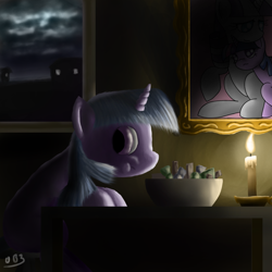 Size: 1000x1000 | Tagged: safe, artist:mmtob3, derpibooru import, twilight sparkle, candy, food, nightmare night, nom, solo