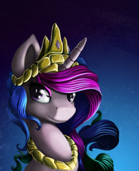 Size: 1609x1984 | Tagged: safe, artist:sceathlet, princess celestia, alicorn, pony, bust, portrait, smiling, solo