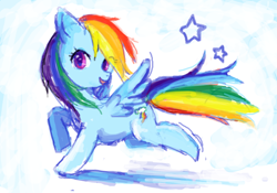 Size: 600x420 | Tagged: safe, artist:weiliy, derpibooru import, rainbow dash, pegasus, pony, pixiv, solo