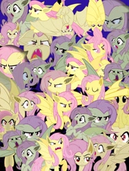 Size: 1200x1600 | Tagged: safe, artist:lozpony, fluttershy, collage, flutterbat, multeity, so much flutter, so much pony, vector