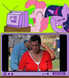 Size: 1536x1721 | Tagged: safe, derpibooru import, pinkie pie, twilight sparkle, earth pony, pony, adam sandler, bottom of the barrel, exploitable meme, jack and jill, meme, obligatory pony, sad, tv meme