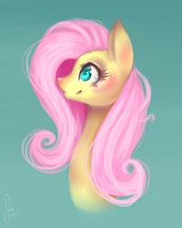 Size: 1600x2000 | Tagged: safe, artist:saoiirse, fluttershy, pegasus, pony, bust, cute, lineless, portrait, solo