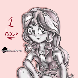 Size: 3000x3000 | Tagged: safe, artist:katakiuchi4u, sunset shimmer, equestria girls, clothes, female, looking at you, simple background, solo