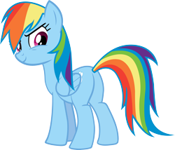 Size: 4146x3548 | Tagged: safe, artist:rainbowmaned, derpibooru import, rainbow dash, pegasus, pony, female, mare, simple background, smiling, solo, transparent background, vector