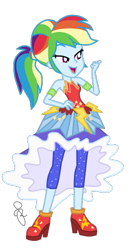 Size: 267x516 | Tagged: safe, artist:ilaria122, derpibooru import, rainbow dash, equestria girls, legend of everfree, alternate hairstyle, boots, clothes, crystal gala, crystal gala dress, dress, high heel boots, high heels, leggings, shoes, simple background, transparent background