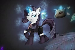 Size: 2250x1500 | Tagged: safe, artist:swordflash4, rarity, pony, unicorn, clothes, coffee, feather, magic, solo