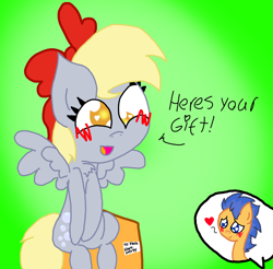 Size: 914x900 | Tagged: safe, artist:mmdfantage, derpy hooves, flash sentry, pegasus, pony, 1000 hours in ms paint, blushing, derpsentry, female, male, mare, ms paint, shipping, straight