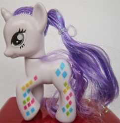 Size: 485x500 | Tagged: safe, rarity, pony, unicorn, bootleg, female, horn, mare, rainbow power-ified, solo, toy