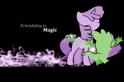 Size: 1920x1280 | Tagged: safe, artist:skeptic-mousey, derpibooru import, spike, twilight sparkle, dragon, dust: an elysian tail, style emulation