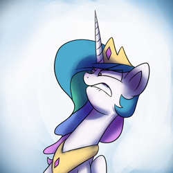 Size: 1200x1200 | Tagged: safe, artist:anticular, derpibooru import, princess celestia, alicorn, pony, ask sunshine and moonbeams, female, lip bite, mare, solo