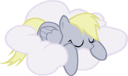 Size: 900x540 | Tagged: safe, derpy hooves, pegasus, pony, cloud, eyes closed, female, hooves, lying on a cloud, mare, on a cloud, prone, simple background, sleeping, solo, transparent background, vector, wings