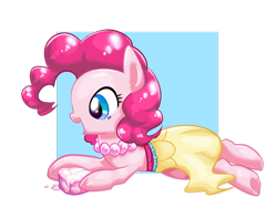 Size: 1280x960 | Tagged: safe, artist:kkuyo, pinkie pie, earth pony, pony, cake, clothes, dress, pixiv, solo