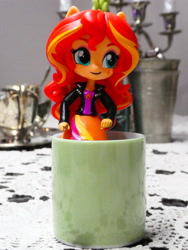 Size: 3672x4896 | Tagged: safe, artist:artofmagicpoland, sunset shimmer, equestria girls, cup, cute, doll, equestria girls minis, my little pony, shimmerbetes, solo, teacup, toy