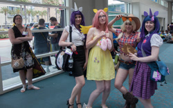 Size: 1024x638 | Tagged: safe, applejack, fluttershy, rarity, twilight sparkle, human, cosplay, irl, irl human, photo