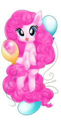 Size: 1000x2000 | Tagged: safe, artist:kkuyo, pinkie pie, earth pony, pony, balloon, long mane, pixiv, solo, tongue out