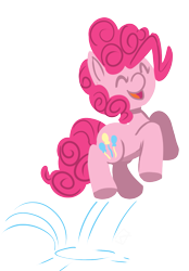 Size: 819x1174 | Tagged: safe, artist:fauxsquared, pinkie pie, earth pony, pony, female, mare, pink coat, pink mane, pronking, solo